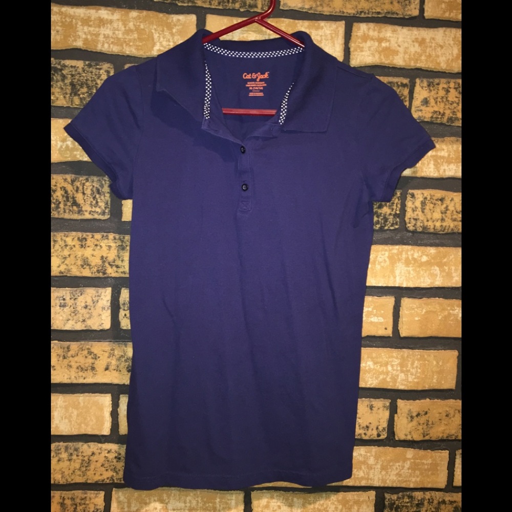Cat & Jack xL Navy Blue Shirtsleeve Polo Shirt